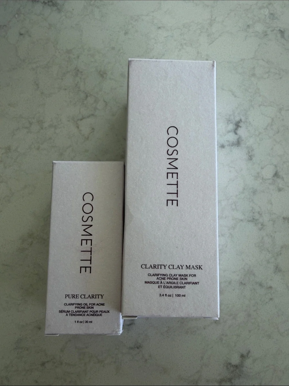 Cosmette Pure Clarity oil for acne & Clarity Clay Mask for acne